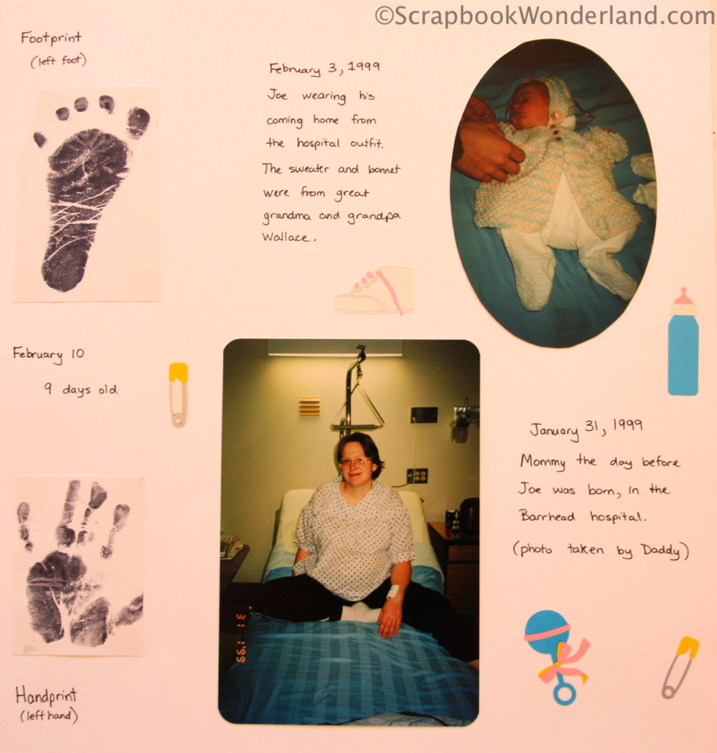 Scrapbooked Baby Album from 1999