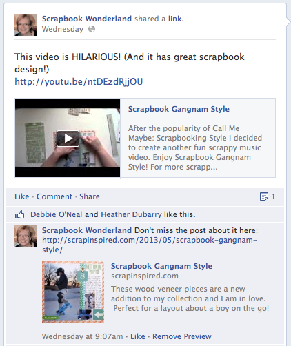 Scrapbook Wonderland Facebook videos
