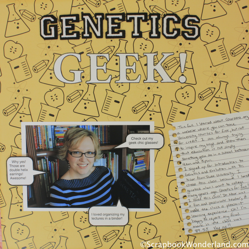 Genetics Geek Scrapbook Layout from Scrapbook Wonderland