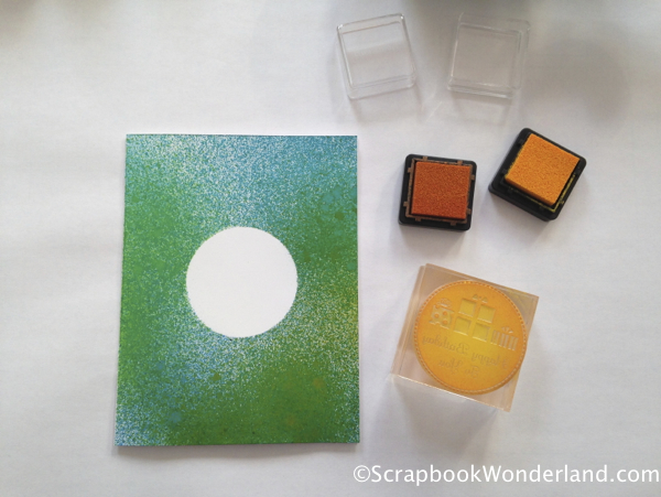 After spraying the birthday card stamp a sentiment.