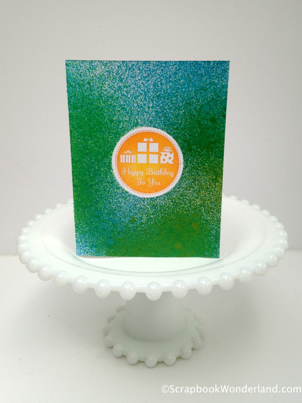 Use spray inks to make a quick and easy birthday card in minutes.