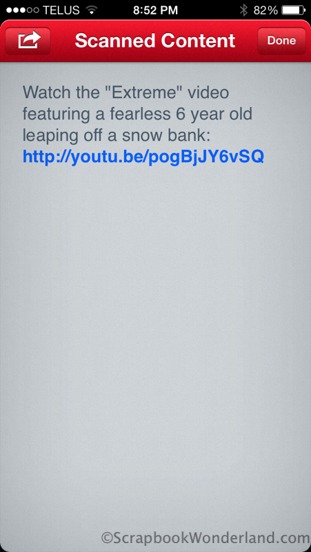 QR code scanned content