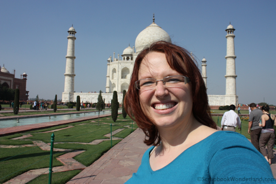 Selfie of Alice at the Taj Mahal in India