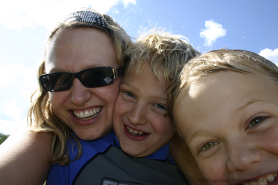 Selfie of Alice with her two boys.
